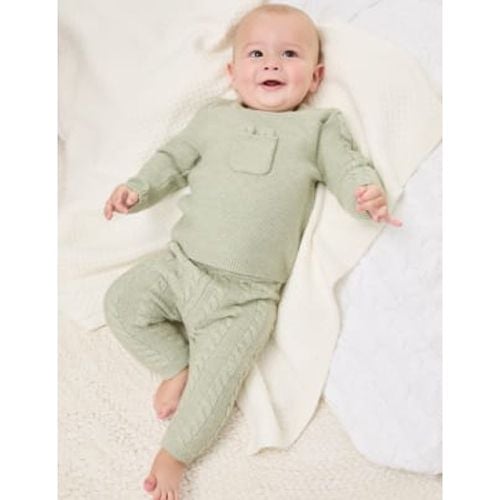 Boys 2pc Knitted Outfit (7lbs-12 Mths) - - M&S Collection - Modalova