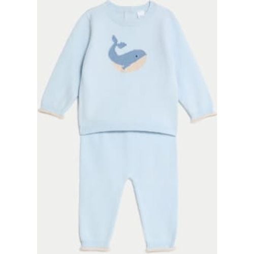 Boys 2pc Whale Knitted Outfit (7lbs-1 Yrs) - - M&S Collection - Modalova