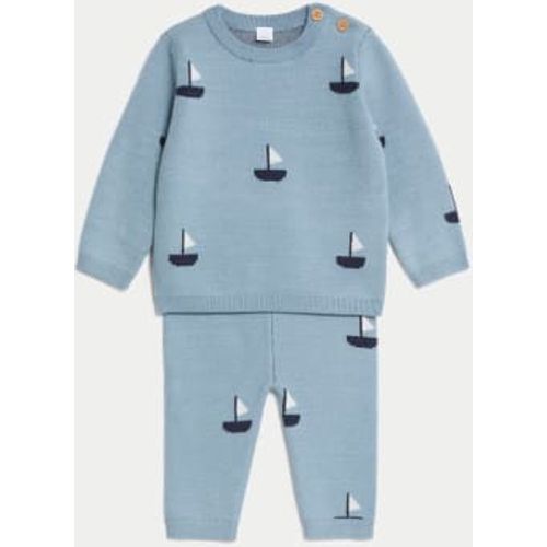 Boys 2pc Boat Knitted Top & Bottom Outfit (7lbs-1 Yrs) - - M&S Collection - Modalova