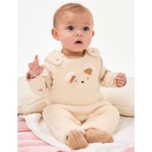 Unisex,Boys,Girls 2pc Borg Teddy Outfit (7lbs - 1 Yrs) - - M&S Collection - Modalova