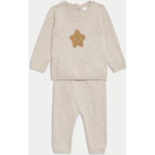 Unisex,Boys,Girls 2pc Cotton Rich Knitted Star Outfit (7lbs-1 Yrs) - - M&S Collection - Modalova