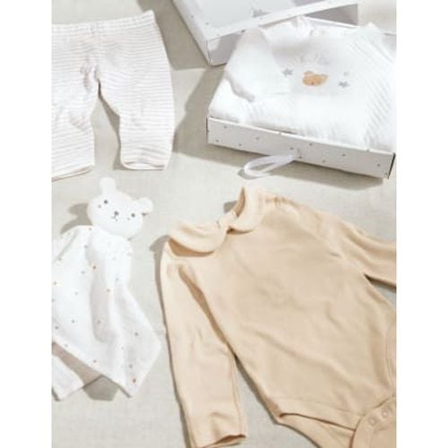 Unisex,Boys,Girls 4pc Cotton Rich Bear Starter Gift Set (0-6 Mths) - - M&S Collection - Modalova