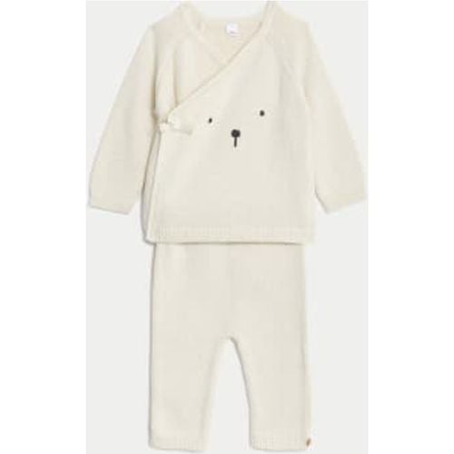 Unisex,Boys,Girls 2pc Pure Cotton Knitted Bear Outfit (7lbs-1 Yrs) - - M&S Collection - Modalova