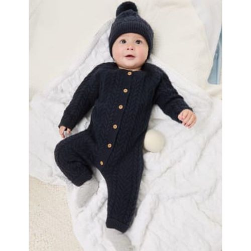 Unisex,Boys,Girls 2pc Knitted All In One and Hat Set (0-12 Mths) - - M&S Collection - Modalova