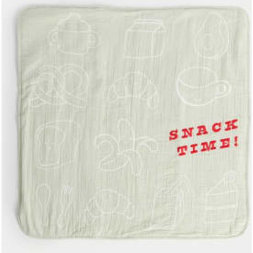 Unisex,Boys,Girls Pure Cotton Snack Time Slogan Shawl - - M&S Collection - Modalova