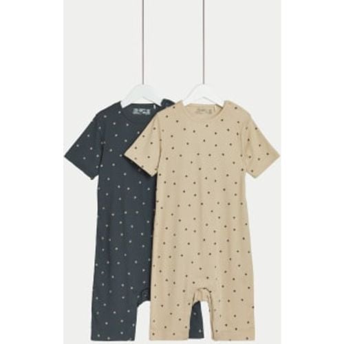 Unisex,Boys,Girls 2Pk Adaptive Pure Cotton Star Rompers (3-16 Yrs) - - M&S Collection - Modalova