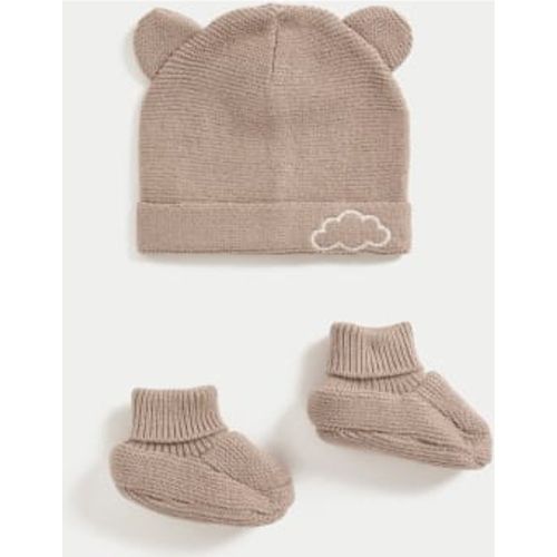 Unisex,Boys,Girls Gift Set Knitted Hat with Booties - - M&S Collection - Modalova