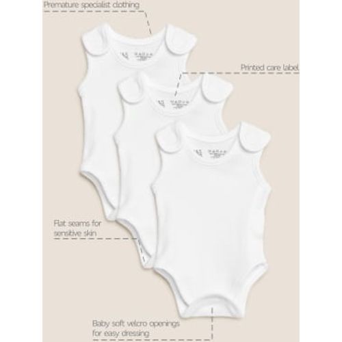 Unisex,Boys,Girls 3pk Pure Cotton Premature Bodysuits (3lbs-4lbs) - - Marks and Spencer US - Modalova