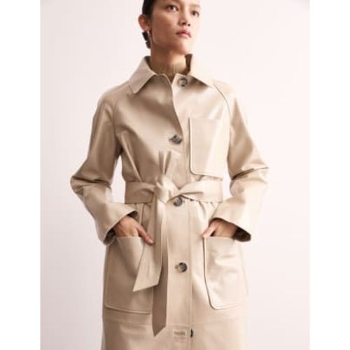 Womens Leather Belted Single Breasted Trench Coat - - Jaeger - Modalova