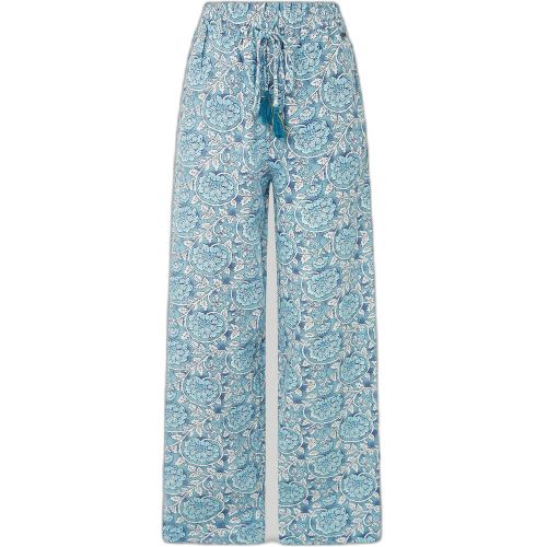 Palazzo-Hose aus Viskose und LeinenNicht funktionale italienische TaschenElastischer Bund mit verstellbaren BändernDekorative Quasten am KordelzugKom - MAG8503193 - Modalova