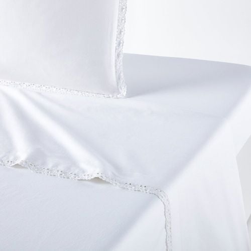 Alhambra Crochet Lace 100% Washed Cotton Flat Sheet - LA REDOUTE INTERIEURS - Modalova