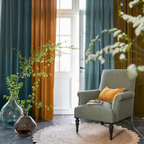 Velvet Single Hidden Tab Curtain - LA REDOUTE INTERIEURS - Modalova