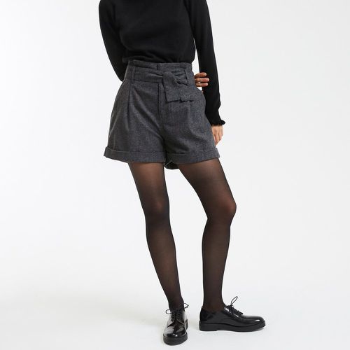 Pleat Front Paperbag Shorts in Recycled Wool Blend - LA REDOUTE COLLECTIONS - Modalova