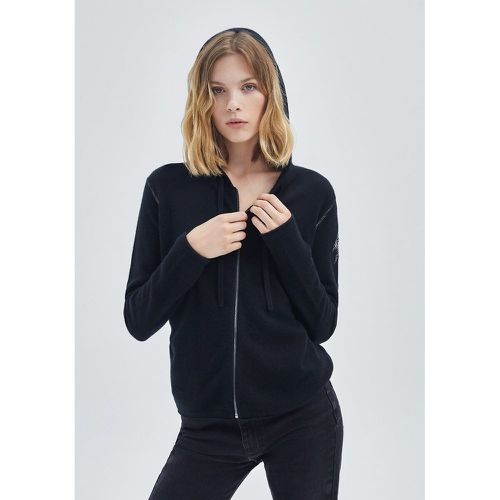 Cashmere Hooded Cardigan with Zip Fastening - IKKS - Modalova