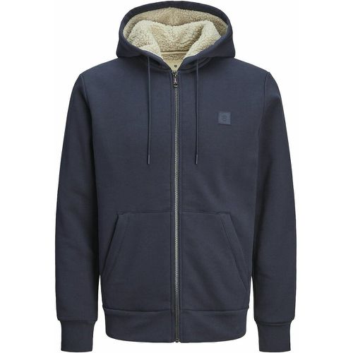 Zip-Up Hoodie in Cotton Mix with Fleece Lining - jack & jones - Modalova