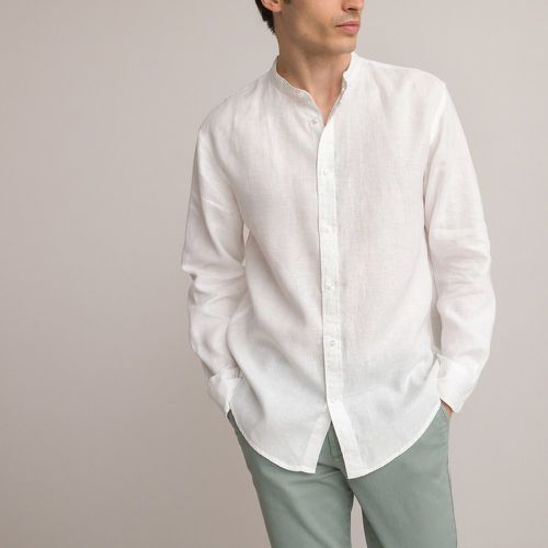 Signatures - Linen Mandarin Collar Shirt in Regular Fit - LA REDOUTE COLLECTIONS - Modalova