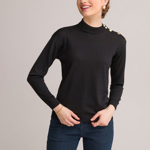 Merino Wool Mix Jumper in Fine Knit with High Neck - Anne weyburn - Modalova