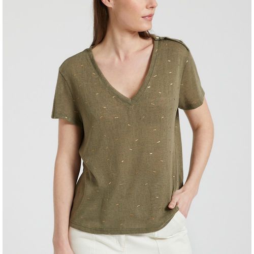 Polka Dot Print T-Shirt with Lace Back and Short Sleeves - Only - Modalova