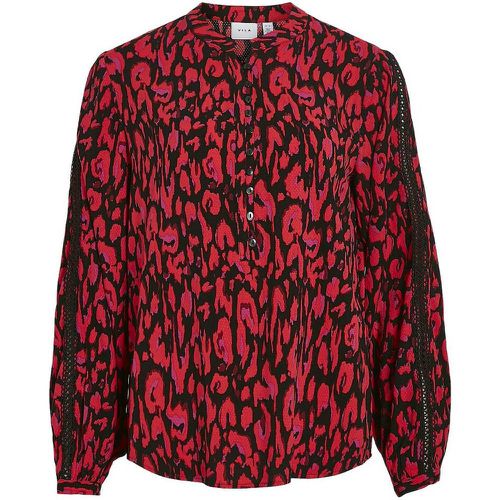 Printed Mandarin Collar Blouse - Vila - Modalova