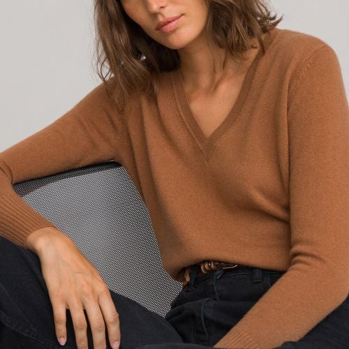 Fine Cashmere Knit Jumper with V-Neck - LA REDOUTE COLLECTIONS - Modalova