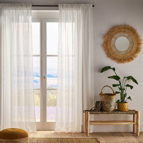 Nyong Gathered Braid Linen Effect Sheer Curtain - LA REDOUTE INTERIEURS - Modalova