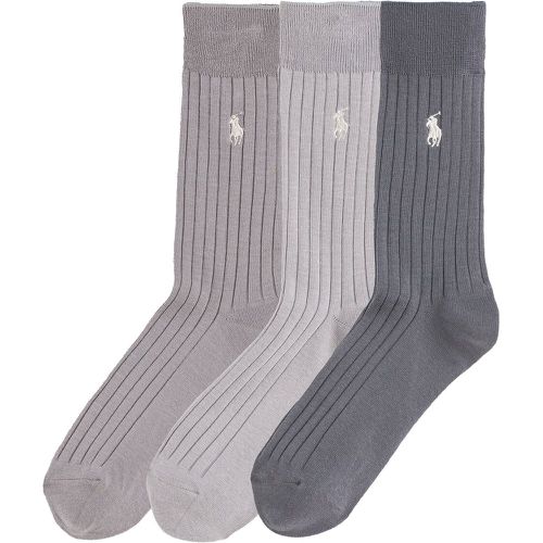 Pack of 3 Pairs of Socks in Egyptian Cotton Mix - Polo Ralph Lauren - Modalova