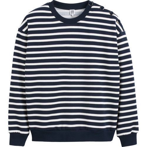 Breton Striped Sweatshirt in Cotton Mix with Buttoned Shoulder - LA REDOUTE COLLECTIONS - Modalova