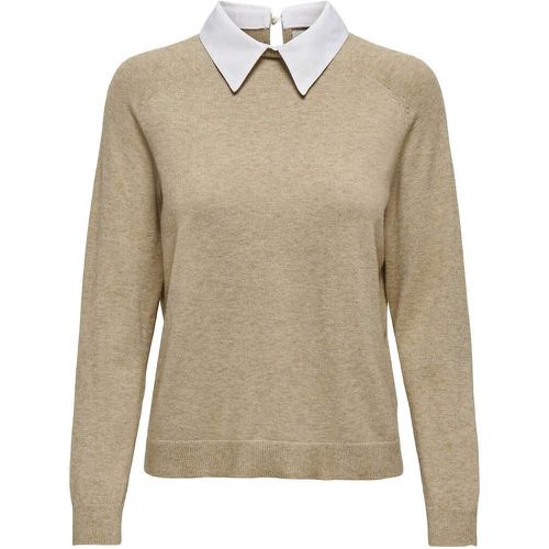 Fine Knit Jumper with Shirt Collar - Only - Modalova