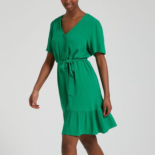 Tie-Waist Mini Dress with V-Neck - Pieces - Modalova