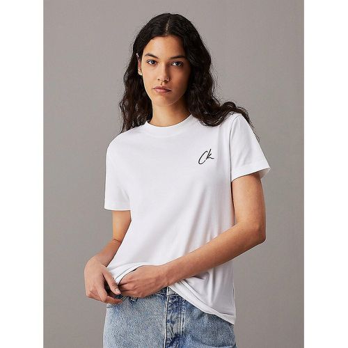 Cotton CK Logo T-Shirt with Crew Neck and Short Sleeves - Calvin Klein Jeans - Modalova