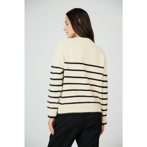 Striped Chunky Knit Jumper with Crew Neck - SEE U SOON - Modalova