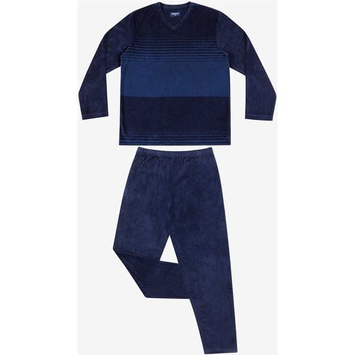 Velour V-Neck Pyjamas in Cotton Mix - Eminence - Modalova