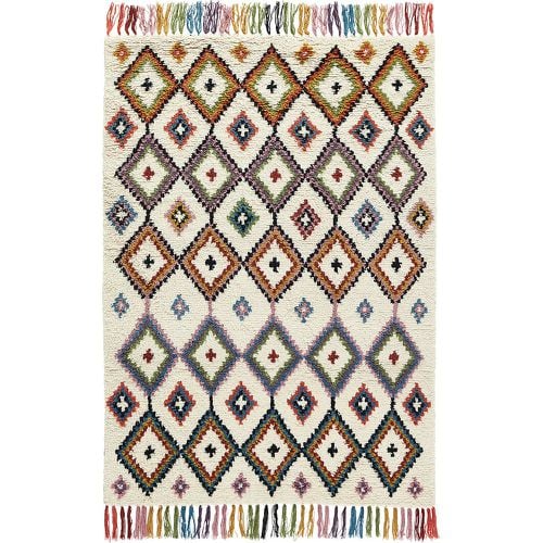 Ourika Berber Style Geometric Tassel 100% Wool Rug - LA REDOUTE INTERIEURS - Modalova