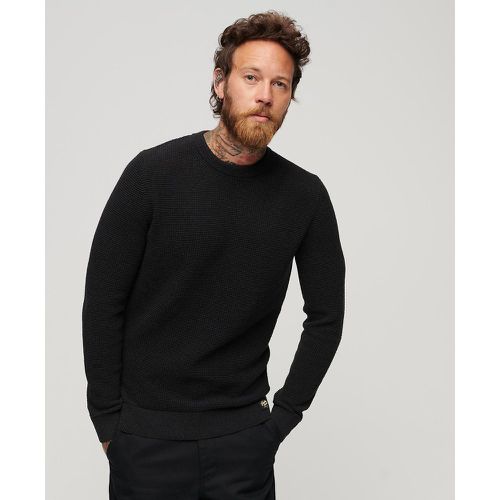 Textured Cotton Knit Jumper with Crew Neck - Superdry - Modalova