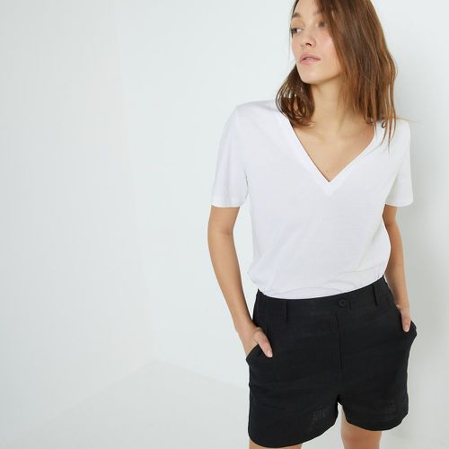 Loose Fit T-Shirt in Organic Cotton with V-Neck and Short Sleeves - LA REDOUTE COLLECTIONS - Modalova