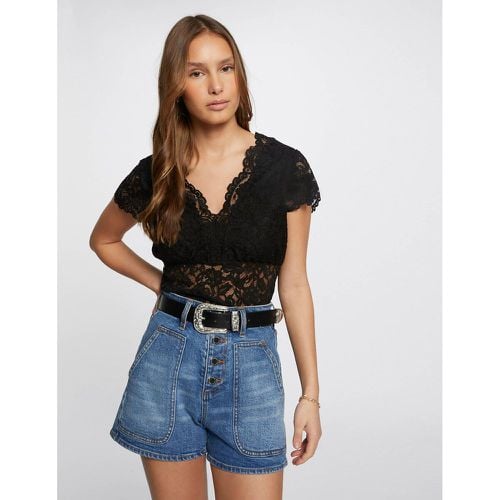 Lace V-Neck T-Shirt - Morgan - Modalova