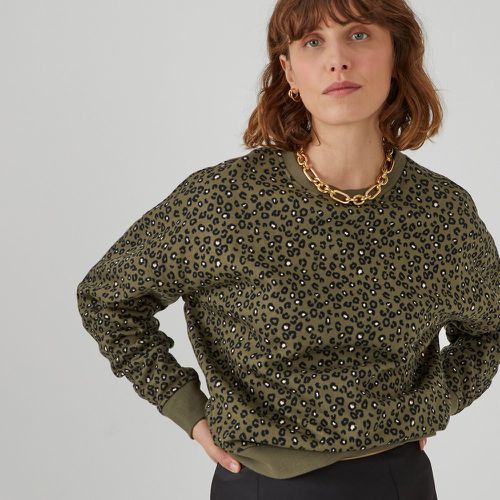 Animal Print Cotton Sweatshirt with Crew Neck - LA REDOUTE COLLECTIONS - Modalova