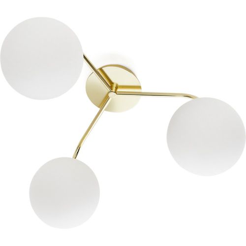 Moricio Brass and Opaline Glass Triple Wall Light - LA REDOUTE INTERIEURS - Modalova