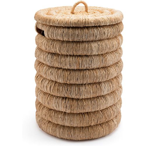 Marilo Round Braided Banana Bark Basket with Lid - AM.PM - Modalova