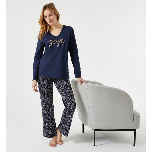 Printed Cotton Jersey Pyjamas - Anne weyburn - Modalova