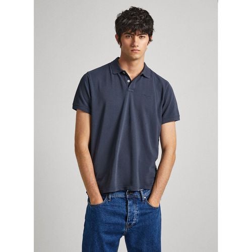 Embroidered Logo Polo Shirt in Cotton Pique with Short Sleeves - Pepe Jeans - Modalova