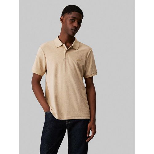 Cotton Mix Polo Shirt with Short Sleeves - Calvin Klein - Modalova