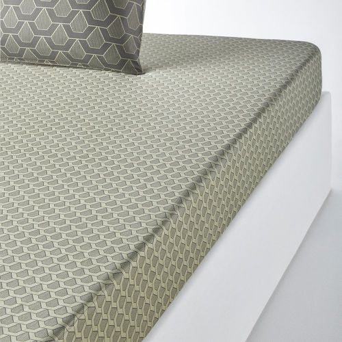 Jacob Geometric 100% Cotton Satin 200 Thread Count Fitted Sheet - LA REDOUTE INTERIEURS - Modalova