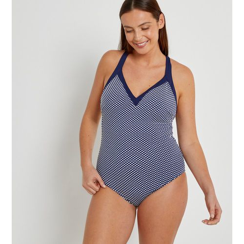 Graphic Print Swimsuit with Cross Back - LA REDOUTE COLLECTIONS PLUS - Modalova