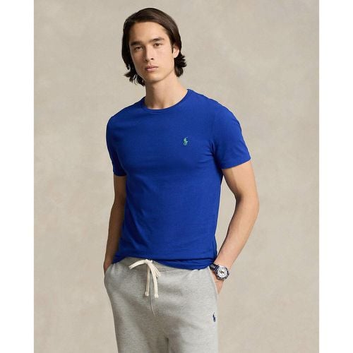 Plain Cotton Jersey T-Shirt with Embroidered Logo, Slim Fit - Polo Ralph Lauren - Modalova