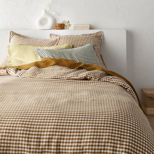 Acélie Gingham 100% Washed Linen Duvet Cover - LA REDOUTE INTERIEURS - Modalova