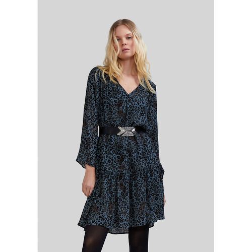 Leopard Print Mini Dress with Long Sleeves - IKKS - Modalova