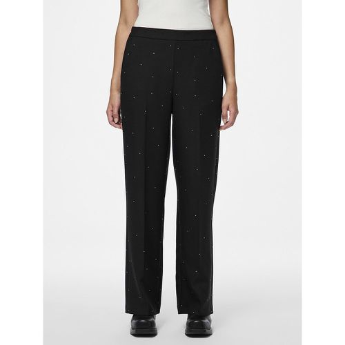 Wide Leg Trousers with High Waist and Diamanté Detailing - Pieces - Modalova