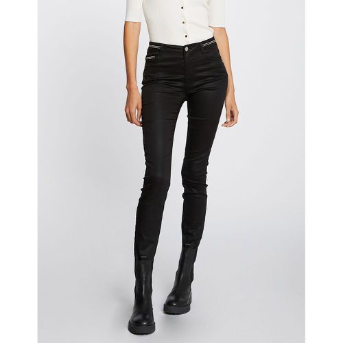 Cotton Mix Coated Trousers with High Waist in Slim Fit - Morgan - Modalova