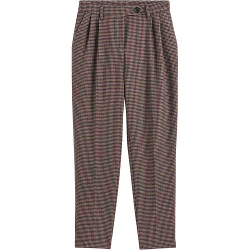 Checked Cropped Cigarette Trousers in Wool Mix, Length 27.5" - LA REDOUTE COLLECTIONS - Modalova